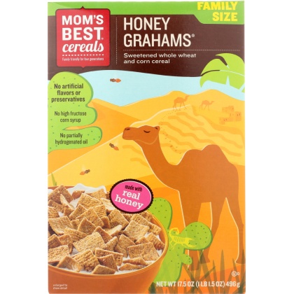 MOMS BEST: Honey Grahams Cereal, 17.5 oz