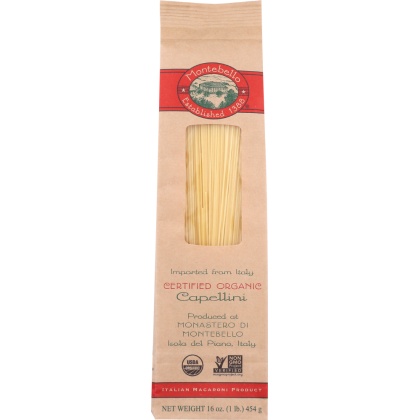 MONTEBELLO: Organic Capellini Pasta, 16 oz