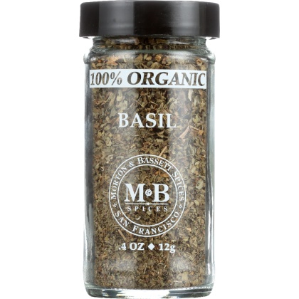 MORTON & BASSETT: 100% Organic  Basil, .8 Oz