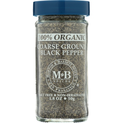 MORTON & BASSETT: Coarse Ground Black Pepper Organic, 1.8 oz