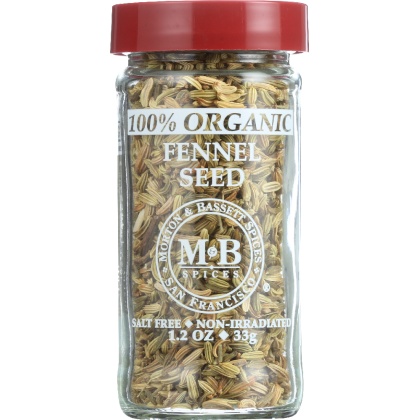 MORTON & BASSETT: Organic Fennel Seed, 1.2 Oz