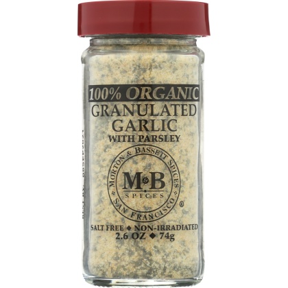 MORTON & BASSETT: Organic Granulated Garlic With Parsley, 2.6 oz