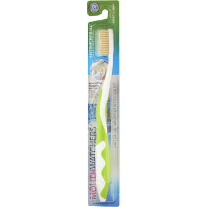 MOUTH WATCHERS: Toothbrush Adult Manual Green, 1 ea