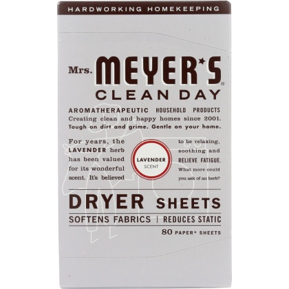 MRS MEYERS CLEAN DAY: Dryer Sheets Lavender Scent, 80 Sheets