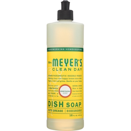 MRS. MEYER\'S: Clean Day Liquid Dish Soap Honeysuckle Scent, 16 oz