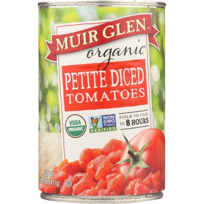 MUIR GLEN: Organic Petite Diced Tomatoes Original, 14.5 oz