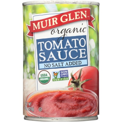 MUIR GLEN: Organic Tomato Sauce No Salt Added, 15 oz