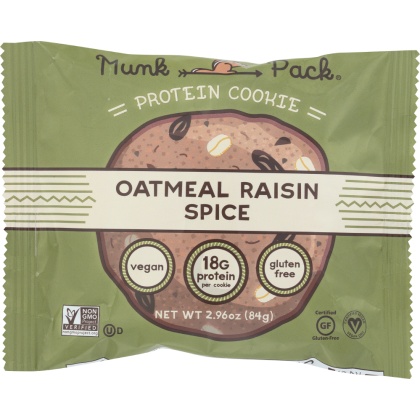 MUNK PACK: Cookie Protein Oatmeal Raisin, 2.96 oz