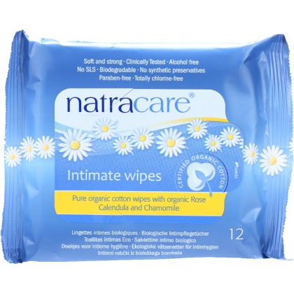 NATRACARE: Organic Cotton Intimate Wipes, 12 Wipes