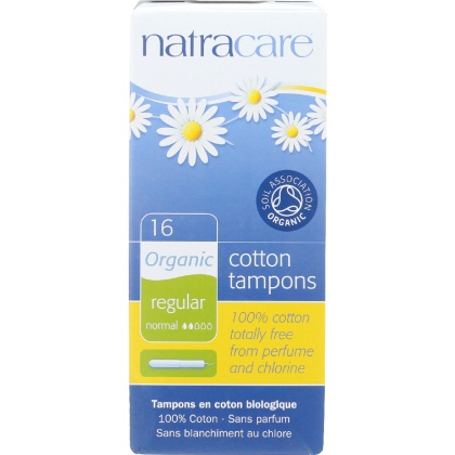 NATRACARE: Organic Cotton Tampons With Applicator Regular, 16 Tampons