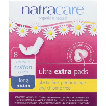 NATRACARE: Ultra Extra Pads Long, 8 Each