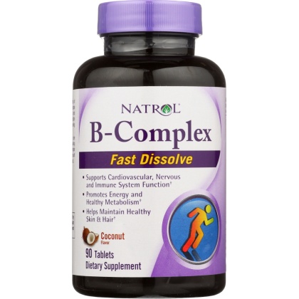 NATROL: B-Complex Fast Dissolve Coconut Flavor, 90 Tablets