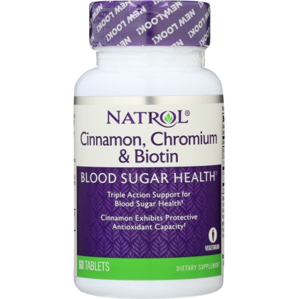 NATROL: Cinnamon Biotin Chromium, 60 tablets