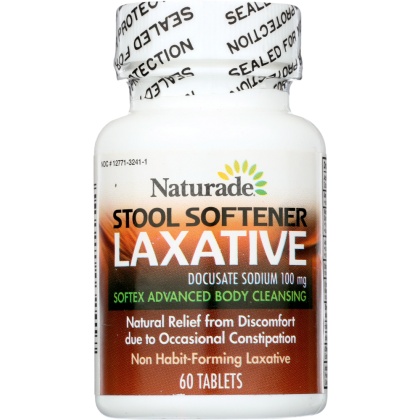 NATURADE: Softex Advanced Body Cleansing Stool Softener Laxative, 60 Tablets