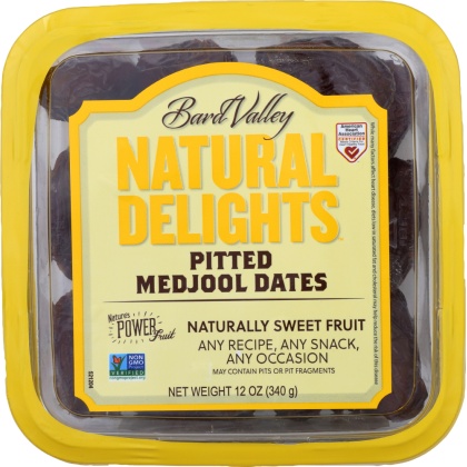 NATURAL DELIGHTS: Date Medjool Pitted, 12 oz