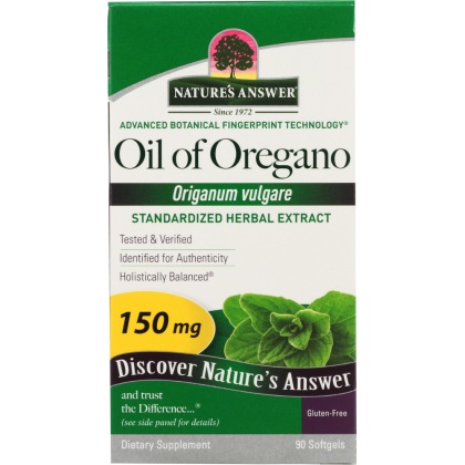 NATURE\'S ANSWER: Oil of Oregano Origanum Vulgare 150 Mg, 90 Softgels