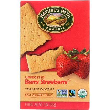 NATURE\'S PATH: Unfrosted Berry Strawberry Toaster Pastries, 11 oz