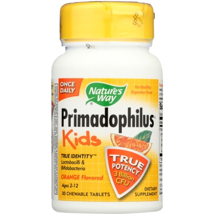 NATURE\'S WAY: Primadophilus Kids Orange Chewables Ages 2-12, 30 Tablets
