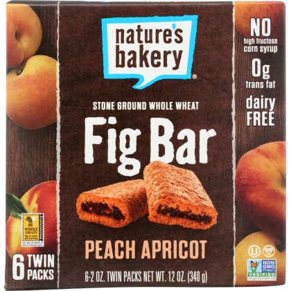 NATURES BAKERY: Peach Apricot Whole Wheat Fig Bar, 12 oz