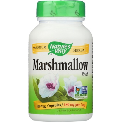 NATURES WAY: Marshmallow Root 480 mg, 100 Veg Capsules