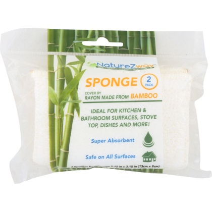 NATUREZWAY: Bamboo Sponge 2 Count, 1 Pack