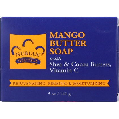 NUBIAN HERITAGE: Bar Soap Mango Butter with Shea and Cocoa Butters and Vitamin C, 5 oz