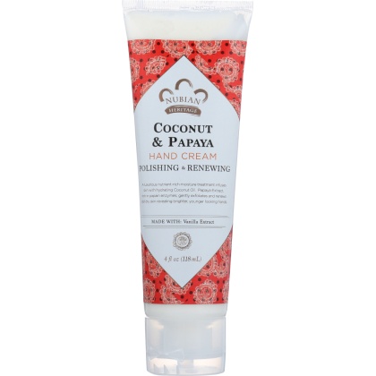 NUBIAN HERITAGE: Hand Cream Coconut Papaya, 4 oz