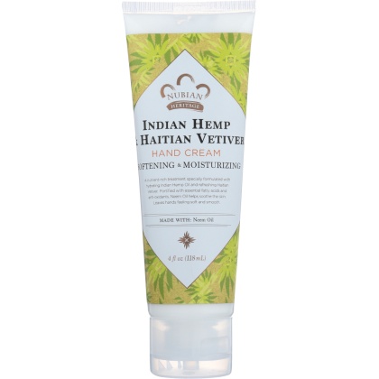 NUBIAN HERITAGE: Hand Cream Indian Hemp & Haitian Vetiver with Neem Oil, 4 oz