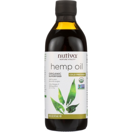 NUTIVA: Hemp Oil Organic Cold Pressed, 16 oz