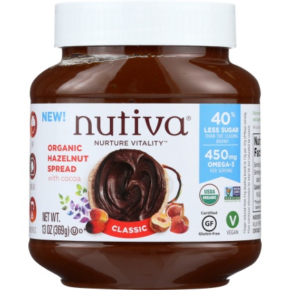 NUTIVA: Organic Hazelnut Spread Classic, 13 oz