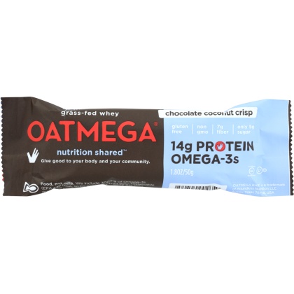 OATMEGA: Chocolate Coconut Crisp Bar, 50 gm