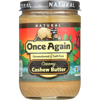 ONCE AGAIN: Natural Cashew Butter Creamy, 16 Oz