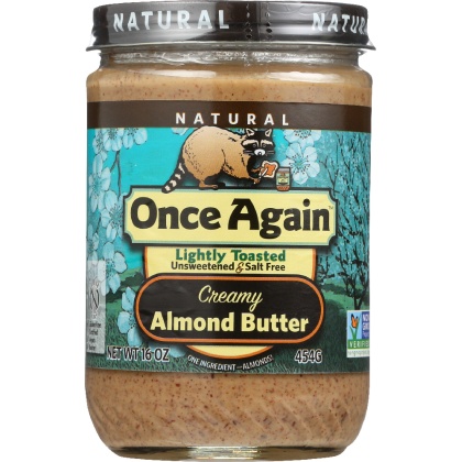 ONCE AGAIN: Nut Creamy Butter Almond Lightly Toasted, 16 oz