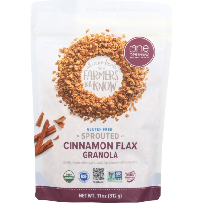 ONE DEGREE: Granola Flax Cinnamon Sprouted, 11 oz