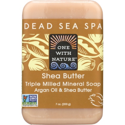 ONE WITH NATURE: Shea Butter Triple Milled Mineral Soap Bar, 7 oz