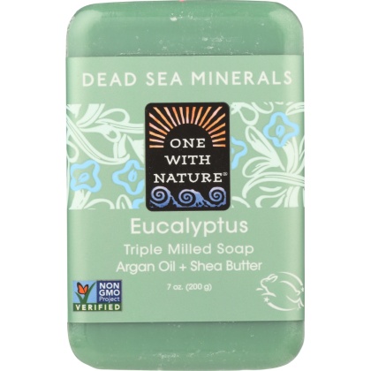 ONE WITH NATURE: Triple Milled Soap Bar Eucalyptus Argan Oil + Shea Butter, 7 oz