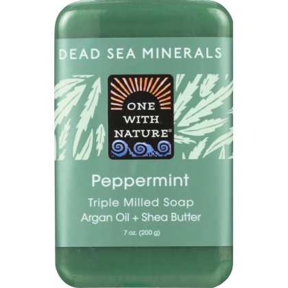 ONE WITH NATURE: Triple Milled Soap Peppermint, 7 oz