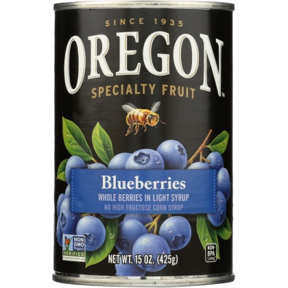 OREGON: Blueberries In Light Syrup, 15 oz