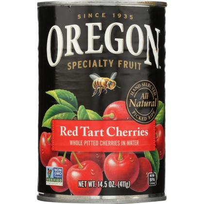 OREGON: Red Tart Cherries In Water, 14.5 oz