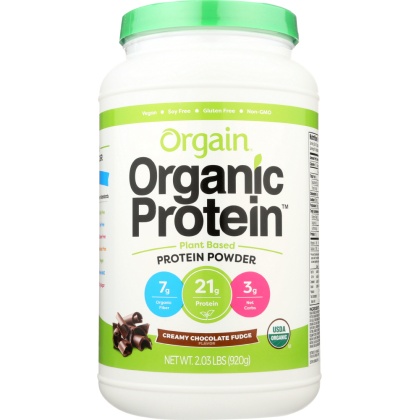 ORGAIN: Organic Protein Plant Based Powder Creamy Chocolate Fudge, 2.03 lb
