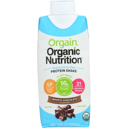 ORGAIN: Organic Vegan Nutritional Shake Smooth Chocolate, 11 oz