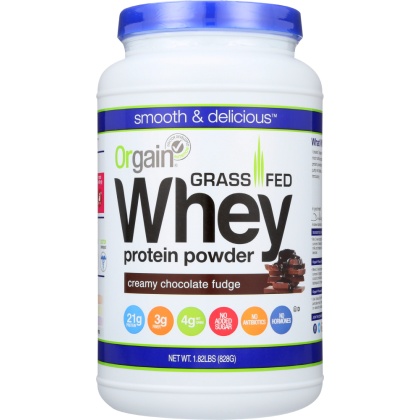 ORGAIN: Whey Protein Powder Chocolate Fudge, 29.12 oz