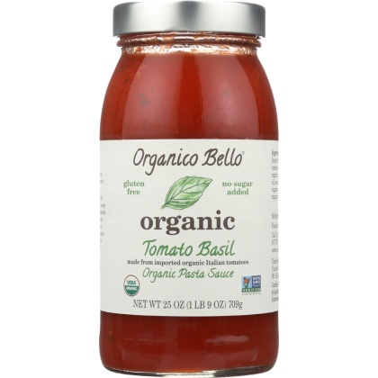 ORGANICO BELLO: Organic Pasta Sauce Tomato Basil, 25 Oz