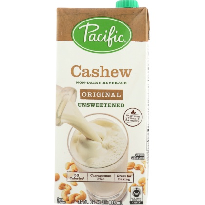 PACIFIC FOODS: Non Dairy Cashew Unsweetened Original Beverage, 32 oz