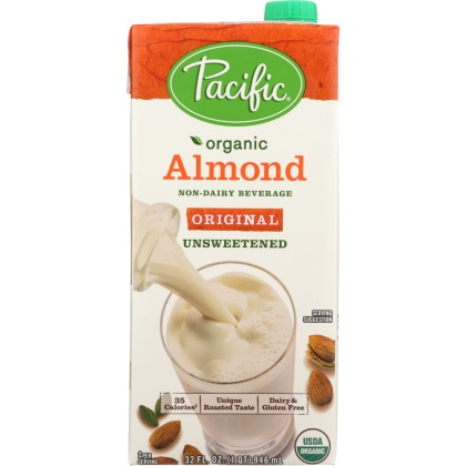 PACIFIC FOODS: Organic Almond Milk Original Unsweetened, 32 oz