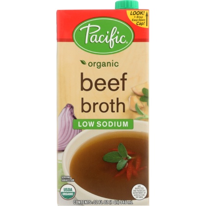 PACIFIC FOODS: Organic Beef Broth Low Sodium, 32 oz