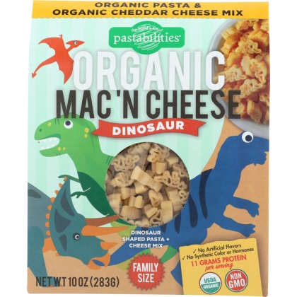 PASTABILITIES: Organic Mac & Cheese Dinosaur, 10 oz