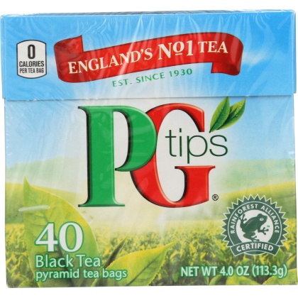 PG TIPS: Black Tea Pyramid Tea Bags, 40 bg