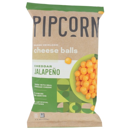 PIPCORN: Cheddar Jalapeno Cheese Balls, 4.50 oz