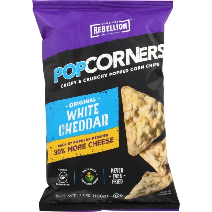 POPCORNERS: Corn Chips White Cheddar, 7 oz